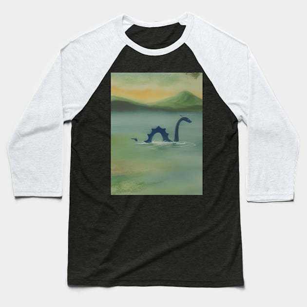 Nessie Baseball T-Shirt by Glenbobagins